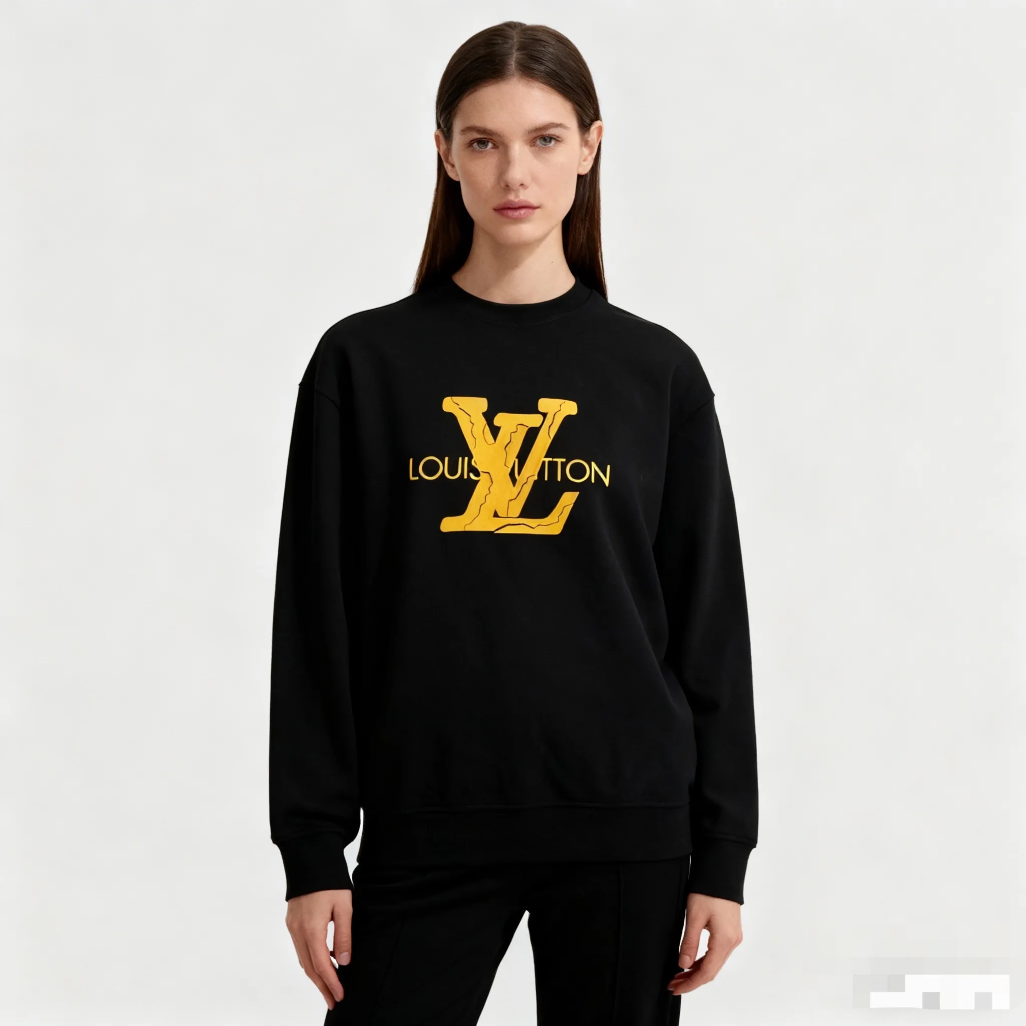 Louis Vuitton/Louis Vuitton 25Fw three-dimensional logo print crew neck sweatshirt